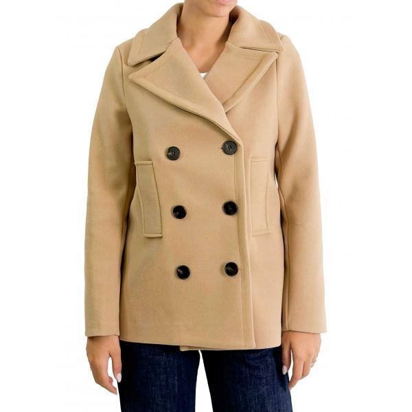 Cappotto corto tinta unita con bottoni 